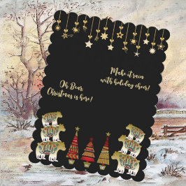 オーベアークリスマスはこちらきらめく金ゴールド松の木 シーズンカード
