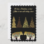 オーベアークリスマスはこちらゴールデンパインズブラックカワイイ シーズンカード (正面)