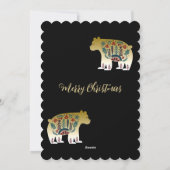 オーベアークリスマスはこちらゴールデンパインズブラックカワイイ シーズンカード (裏面)