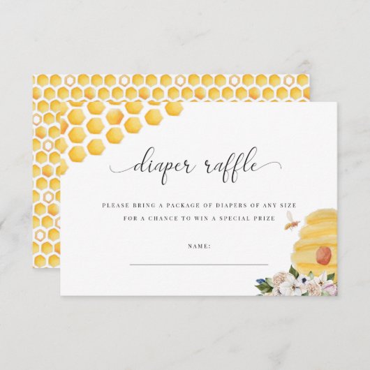 オーベイエロービーフローラおむつラッフルカード サンキューカード (正面/裏面)