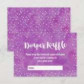 オーベイビーパープルベイビーシャワーディーパーラッフル 招待状 (正面/裏面)