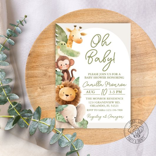 オーベイビー サファリ ジャングル 動物 招待状