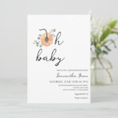 オーベイビー ミニマリスト パンプキン ベイビー シャワー 招待状 (スタンド正面)