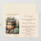 オーベイビー！ ラスティック サキュレント＆カクタス ベイビーシャワー 招待状 (正面/裏面)