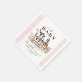 オーベイビー 農場の動物たち バーンヤード ベビーシャワー スタンダードカクテルナプキン (角)