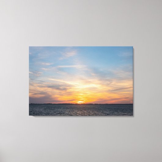 オーベテッロラグーンイタリアンに夕日の景色を キャンバスプリント (正面)