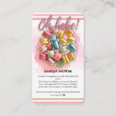 オーベパティシフランスのリー赤ちゃんシャワー エンクロージャーカード (正面)