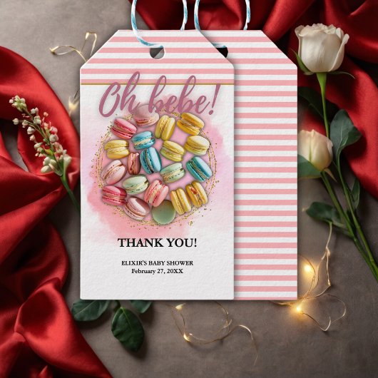 オーベパティシフランスのリー赤ちゃんシャワー ギフトタグ