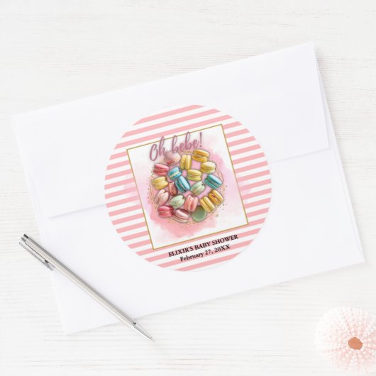 オーベパティシフランスのリー赤ちゃんシャワー ラウンドシール (封筒)