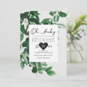 オーベビーカント素朴リーウッド緑のベビーシャワー 招待状 (スタンド正面)