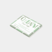 オーベビーガールグリーンモダンタイポグラフィおむつラッフル ポストイット (アングル)