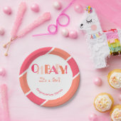 オーベビーガールコーラルベビーモダンシャワー ペーパープレート (パーティー)