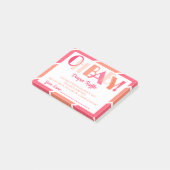 オーベビーガールコーラルモダンタイポグラフィおむつラッフル ポストイット (アングル)