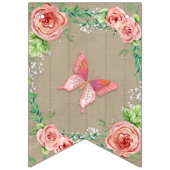 オーベビーガールシャワーBOHO子供部屋ルームペナントバラ バンティングフラッグ (第2の旗)