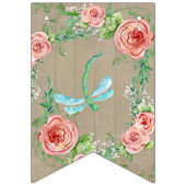 オーベビーガールシャワーBOHO子供部屋ルームペナントバラ バンティングフラッグ (第1の旗)