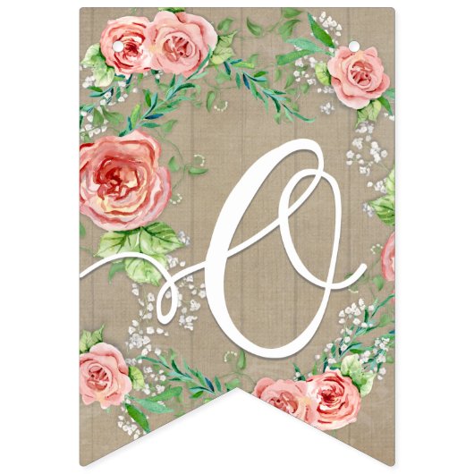 オーベビーガールシャワーBOHO子供部屋ルームペナントバラ バンティングフラッグ (第3の旗)