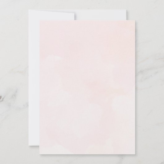 オーベビーガールピンク赤ちゃんシャワー 招待状 (裏面)