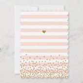 オーベビーガールピンク金ゴールドベビーシャワー招待状 招待状 (裏面)