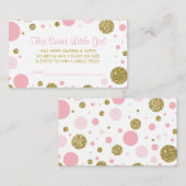 オーベビーガール、おむつラッフルチケット、フェイクグリッター エンクロージャーカード (正面/裏面)