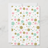 オーベビーガール、ベビーシャワー招待状、フェイクグリッター 招待状 (裏面)