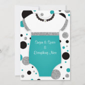 オーベビーガール、ベビーシャワー招待状、フェイクグリッター 招待状 (裏面)