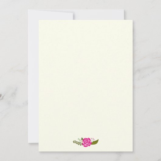 オーベビーシャワーアクアとピンクのフローラ縁ど 招待状 (裏面)