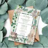 オーベビーシャワーオーストラリアの動物ワイルドワン 招待状