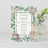 オーベビーシャワーオーストラリアの動物ワイルドワン 招待状 (スタンド正面)