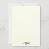 オーベビーシャワーコーラルピンクの素敵なフローラ 招待状 (裏面)