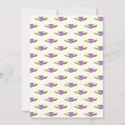 オーベビーシャワーパープル&オレンジ色のフローラ 招待状 (裏面)