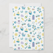 オーベビーシャワーブルー招待状 招待状 (裏面)