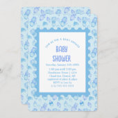 オーベビーシャワーブルー招待状 招待状 (正面/裏面)