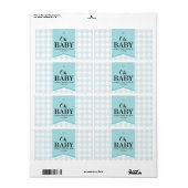 オーベビーシャワーミニシャンパンラベルボーイ ラベル (フルシート)