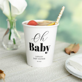 オーベビーシャワー白黒 紙コップ