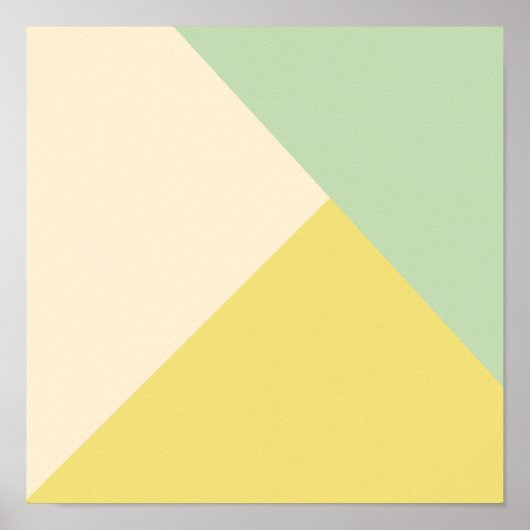 オーベビージオメトリックなライトグリーン黄色ピンク色のニュートラ ポスター (正面)