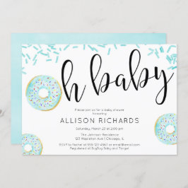 オーベビードーナツベビーシャワーボーイ 招待状