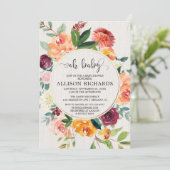 オーベビーブルゴーニュ赤面フローラ秋ベビーシャワー 招待状 (スタンド正面)