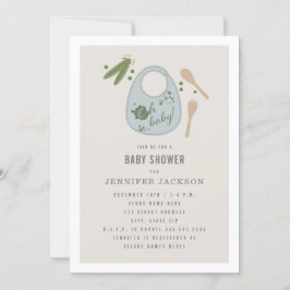 オーベビーブルーよだれかけピースボーイベビーシャワー 招待状