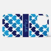 オーベビーブルーハートモノグラム Case-Mate iPhoneケース (裏面 (横))