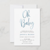 オーベビーブルーフォイルベビーシャワー招待状 招待状 (正面)