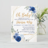 オーベビーブルーフローラベイビーシャワー 招待状 (スタンド正面)