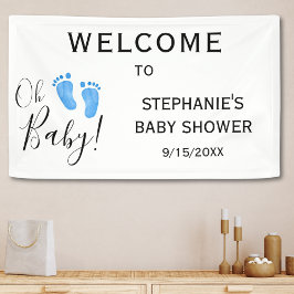 オーベビーブルーベビーシャワーへようこそ 横断幕