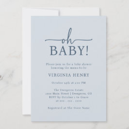 オーベビーブルーベビーシャワー 招待状
