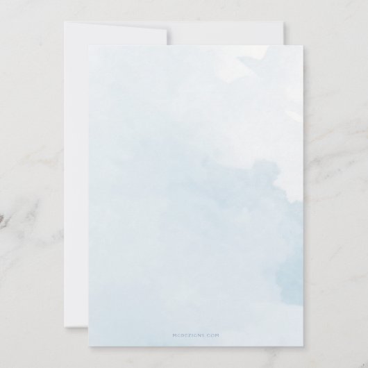 オーベビーブルーボホーボーイベビーシャワー招待状 招待状 (裏面)