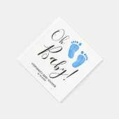 オーベビーブルー足ベビシャワーナプキン スタンダードカクテルナプキン (角)