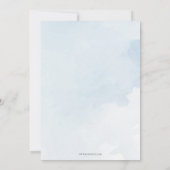 オーベビーブルー金ゴールドクリブボホーボーイベビーシャワー 招待状 (裏面)