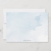 オーベビーブルー金ゴールドパンパスボホボーイベビーシャワー 招待状 (裏面)