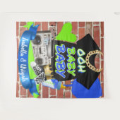 オーベビーベビーヒップホップベビーシャワーフォトバックドロップ タペストリー (正面(横))