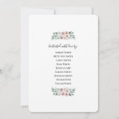 オーベビーボホシックフローラバラベビーシャワーガール 招待状 (裏面)