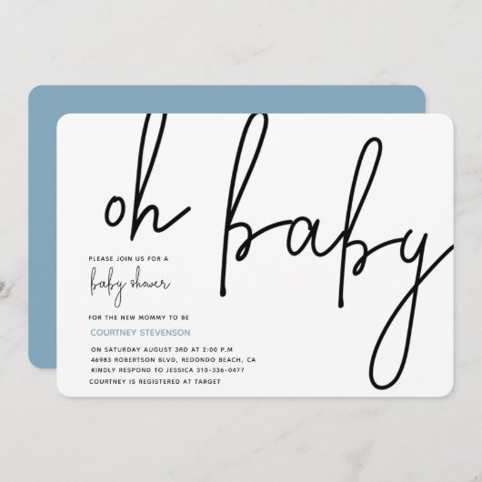 オーベビー招待状 招待状 (正面/裏面)